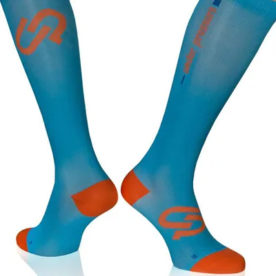 Produktbild von Under Pressure Ultralight | Sport-Kompressionsstrumpf (1 Paar) Sport-Kompressionsstrumpf - der Wettkampf-Socken 43-46 (Wade: 32-42cm) blau
