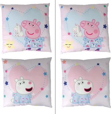 Produktbild von 2 Stück Peppa Wutz und Suzy Sheep Kinderkissen - Dekokissen ca. 30cm x 30cm - STANDARD 100 by ® e Qualität- Original Lizenzware