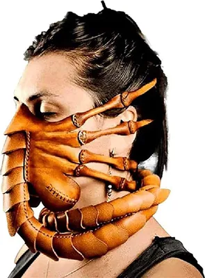 Produktbild von Facehugger Handstich Ledermaske Horror Halloween Alien Hugger Kostüm Leder Skorpion Maske Scary Face Cover Party Cosplay Pro