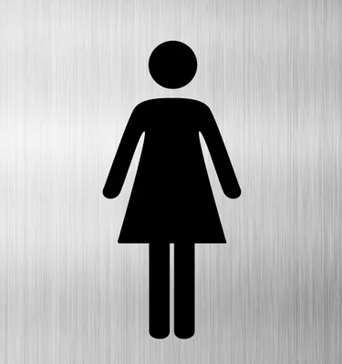Produktbild von WC Schild Toilette Dibond/Alu 3 mm 120x120 mm Piktogramm Toilettenschild Privat Damen