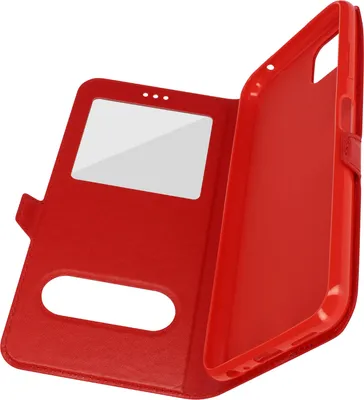 Produktbild von Avizar, Klappetui mit Doppelfenster und Standfunktion für Samsung Galaxy A22 5G, Rot