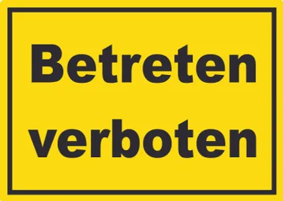 Produktbild von Betreten verboten Schild gelb-schwarz A4 (210x297mm)
