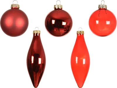 Produktbild von Weihnachtskugeln Glas 6-11,7cm 10er Set - Weihnachtsrot