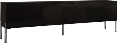 Produktbild von TV-SCHRANK : Mattschwarz mit Beinen in Chrom, 170 x 52 x 32 cm