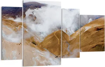 Produktbild von Bild auf Leinwand - Leinwandbild - 4 Teile - Berge Wolken Landschaft - 120x70cm - Wand Bild - Wanddeko - Wandbilder - Leinwanddruck - Bilder - Wanddekoration - Leinwand bilder - DL120x70-4711