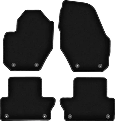 Produktbild von Wielganizator Velours-Autoteppiche – passend für Volvo XC60 I (Crossover, Bj. 2008-2017) – schwarz, passgenau, mit Befestigungen set 4 Stk.