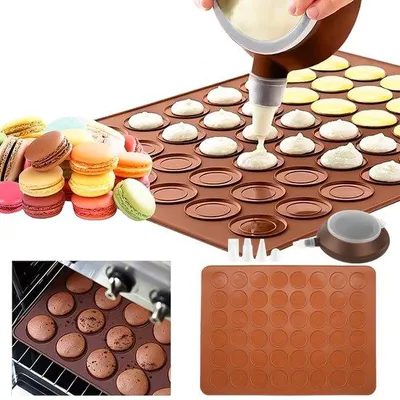 Produktbild von Silikonbakmat für Macarons mit Dekorationsset für perfektes Backen