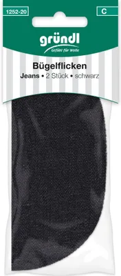 Produktbild von Gründl Bügelflicken Jeans 2 Stück schwarz