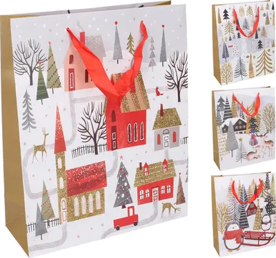Produktbild von Geschenktüte L 39x30x12 cm Weihnachten