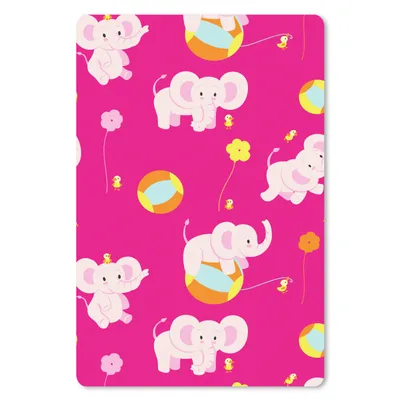 Produktbild von MuchoWow® Mauspad Mousepad Elefant - Blumen - Muster 18x27 cm - Mousepads - Maus Mat - Pad - Mausunterlage