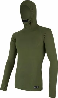 Obrázok produktu pre Tričko Sensor Merino DF – pánske s dlhým rukávom s kapucňou zelená safari veľkosť S 18200018-00