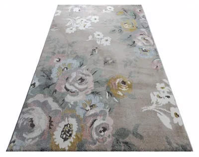 Produktbild von Leo&Alex | Moderner Teppich - 120 cm x 170 cm - Beige - Blumendesign - Weich und elegant