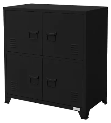 Imagen del producto de Armario de acero, 75x40x80,5 cm, con 4 puertas, de pie, para oficina