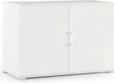 Produktbild von Mehrzweckschrank Darc, Linearschrank mit 2 Flügeltüren mit Einlegeboden, Eingangsmöbel, Modernes Schuhregal, 100%  Italy, 90x45h66 cm, Weiß