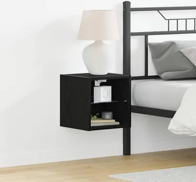 Immagine prodotto di Maison Exclusive - Comodino da parete a LED nero 30 x 28,5 x 30 cm