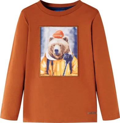 Produktbild von Kinder-Langarmshirt Dunkelorange 116