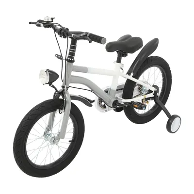 Produktbild von 16 Zoll Kinderfahrrad Grau mit Licht & Stützrädern für Kinder 5-8 Jahre
