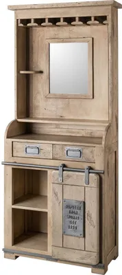 Immagine prodotto di MASSIVMOEBEL24 | RAILWAY #341 Mobile bar in legno di mango - laccato / whitewash 75x35x170