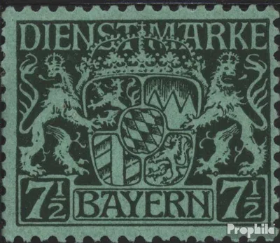 Produktbild von Briefmarken Bayern 1916 Mi D18 postfrisch Staatswappen