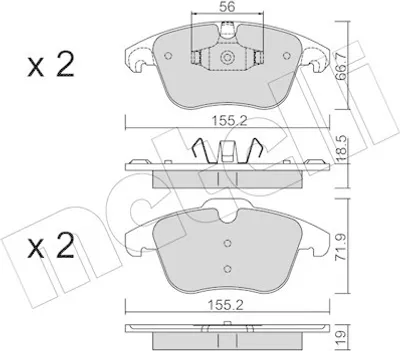 Produktbild von METELLI Bremsbeläge Satz Vorne Bremsklötze für OPEL Corsa F 22-0675-3