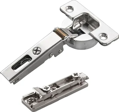 Produktbild von 2 x Salice Topfband Serie 700 mit Dämpfer im Topf 110° Bohrbild T52 Eckanschlag inkl. Linear-Montageplatte Höhe 3 mm mit vormontierten Euroschrauben, Exzenterverstellung Schrankscharnier von SOTECH
