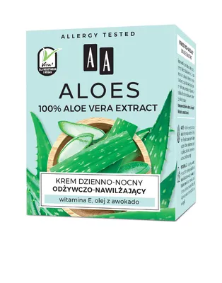 Obrázok produktu pre Aa_Aloes 100% Extrakt Z Aloe Vera Denný A Nočný Vyživujúci A Hydratačný Krém 50Ml