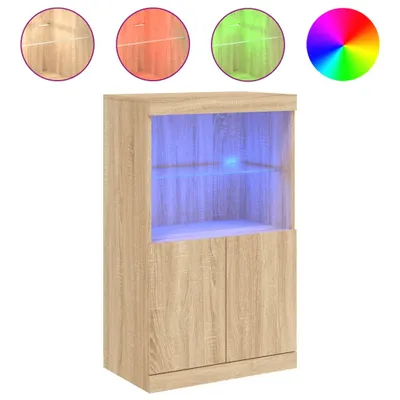 Obrázek produktu pro Příborník s LED osvětlením dub sonoma 60,5 x 37 x 100 cm