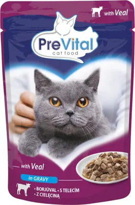 Produktbild von PREVITAL Veal in gravy - nassfutter für Katzen - 100g