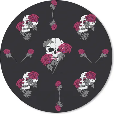 Produktbild von MuchoWow® Mauspad Mousepad Mädchen - Totenkopf - Rosen - Muster - Mädchen - Kinder - Kinder - Mädchen 20x20 cm - Mousepads - Maus Mat - Pad - Mausunterlage - Schreibtischmatte