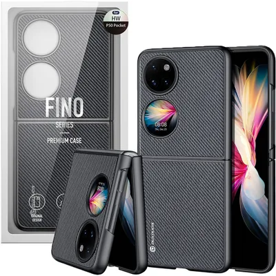 Zdjęcie produktu dla Dux Ducis Fino Etui Pokrowiec Pokryty Nylonowym Materiałem Huawei P50 Pocket Czarny