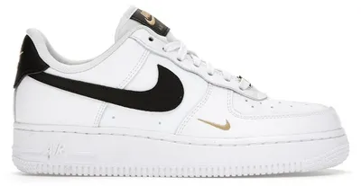 Produktbild von Nike Air Force 1 Low '07 Essential White Black Gold Mini Swoosh (Women's) - EU 38.5
