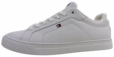 Image de Tommy Hilfiger Icon Court LTH Flag, chaussures pour hommes, lacets, blanc, style décontracté
