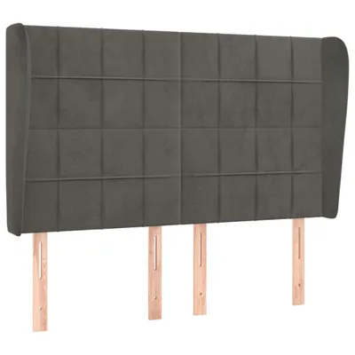 Produktbild von vidaXL Kopfteil mit Ohren Dunkelgrau 147x23x118/128 cm Samt