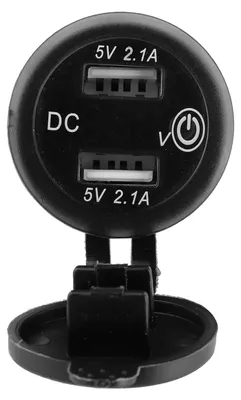 Obrázek produktu pro Dvojitá USB nabíječka do auta, adaptér do zapalovače s voltmetrem, 12–24 V, 2,1 A + 2,1 A (červený indikátor)