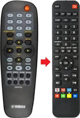 Produktbild von Fernbedienung passend für YAMAHA DVD13 | DVD13-AAX77880 | DVD13AAX77880