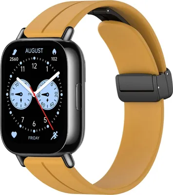 Produktbild von Für Xiaomi Redmi Watch 5 Active Silikon Armband mit Magnetischer Faltschließe Gelb