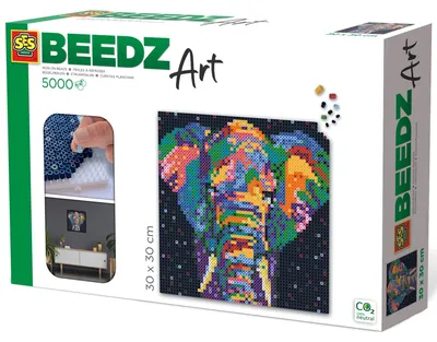 Zdjęcie produktu dla SES Creative Beedz Elephant fantasy, 5000 szt., 12 lat(a), Chłopak, dziewczyna, Dziecko, Wielobarwny, 300 mm