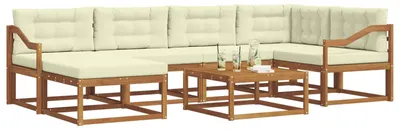 Produktbild von vidaXL Outdoor-Sofagarnitur 7 stk. Natur und Creme