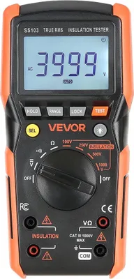 Image de Multimètre numérique, voltmètre-ohmmètre TRMS 4000 points, testeur de tension 1000 V CA/CC avec plage automatique/manuelle commutable pour la mesure de la tension, de la résistance et de la continuité