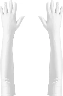 Produktbild von Oblique Unique Damen Handschuhe Lang weiß Handschuh für Hochzeit Fasching Karneval Motto Party Kostüm Accessoire für Halloween
