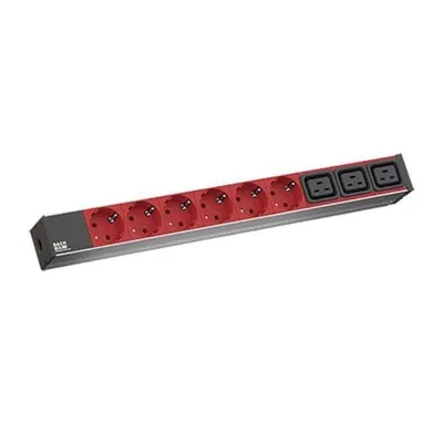 Obrázok produktu pre Bachmann 800.2333, Základný, 1U, Hliník, Čierna, Červená, 9 AC zásuvky/AC zásuviek, C19 zviazané