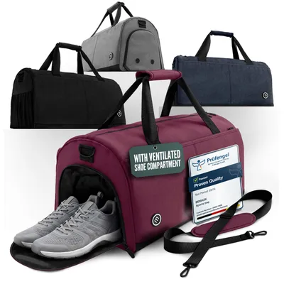 Productafbeelding van Sporttas 50 L, met schoenenvak en natvak, Berry, voor fitness