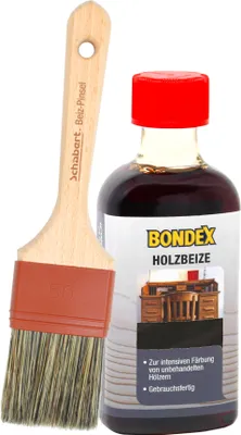 Produktbild von Bondex Holzbeize Möbelbeize schwarz 250ml  + Beiz Pinsel