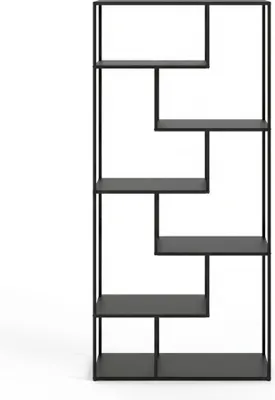 Produktbild von Bücherregal 190 x 80 x 35 cm | 6 offene Einlegeböden | Retro-Design | Für Wohnzimmer/Heimbüro, im Retro-Stil