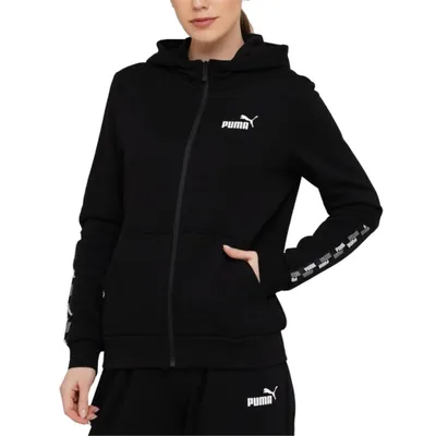 Produktbild von Puma Hoodie Damen Kapuzenjacke Power Full-Zip, Farbe:Schwarz, Größe:XS