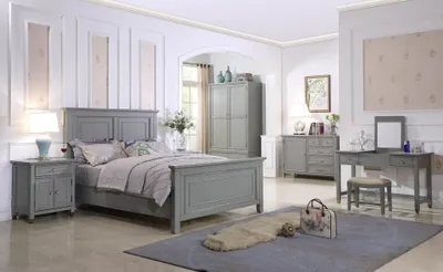 Produktbild von Schlafzimmer Bett Nachttische 3 tlg. Set Design Luxus Betten Holz Doppelbett