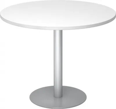Produktbild von BISTRO F100R S - System Konferenztisch Weiß Silber Ø 100