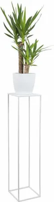 Produktbild von HowHomely | Blumenständer 100 cm - Weiß - Moderner Loft-Stil - Stabil und Wetterfest - Pflanzenständer aus Metall