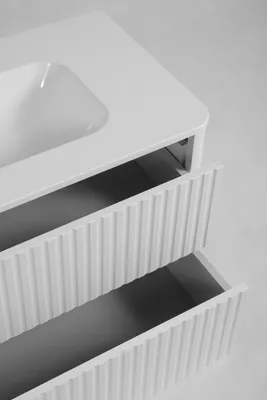 Produktbild von Badmöbel-Set mit Waschbecken und Midischrank, Weiß, 100 x 48 x 44 cm