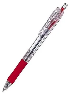 Guľôčkové pero, 0,21 mm, stláčací mechanizmus, ZEBRA "Tapli Clip ECO", červená